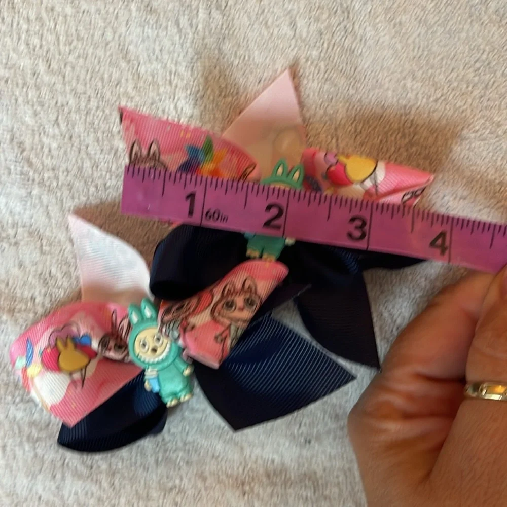 Colorful labubu Cartoon Hair Bows nwt set of two